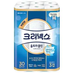 크리넥스 두루마리휴지 울트라클린 화장지 3겹 30롤