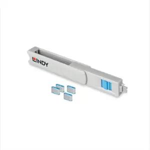 USB 포트락 LINDY-40465 USB 3.1 포트 블럭 1키+4블럭 블루