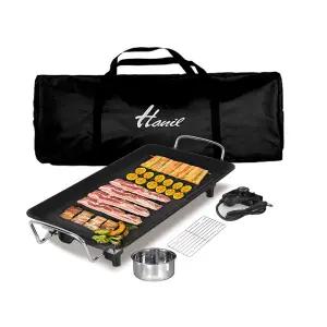 한일전기 와이드 대형 전기그릴 논스틱코팅 온도조절 바베큐그릴 캠핑 가족용 그릴팬 간편세척 대용량 추천