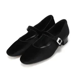 [롯데백화점]BARBARA 바바라 벨벳소재 메리제인 여성구두 BBI573-BK