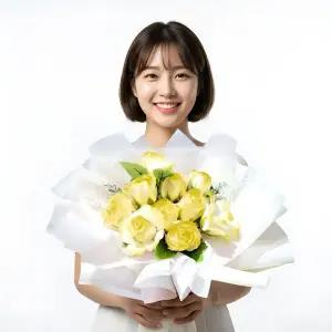 비누꽃 꽃다발 10송이 감성 꽃선물 생일 기념일 꽃다발선물 (옐로우 장미)