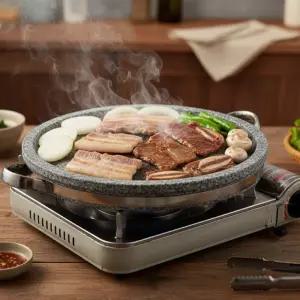 돌구이판 돌판 삼겹살 곱창 곱돌 자연석 원형 고기불판 28cm