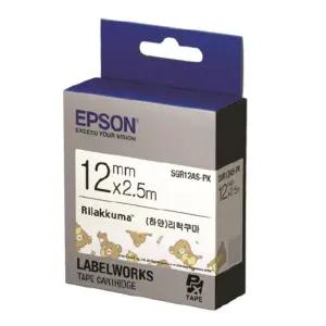 (리락쿠마 백색 흑문자) 12mm EPSON 라벨 프린터 리본/라벨기/스티커/제작/다용도/테잎/테이프/리필/라벨링