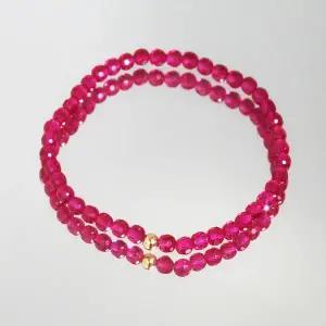 [리즈타라]14K 금볼 루비 원석 팔찌 7월 탄생석 [주문제작]