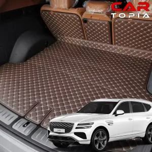 제네시스 GV80 페이스리프트 퀼팅 가죽 트렁크매트 5인승 6인승 7인승 차박 트렁크 보호 용품