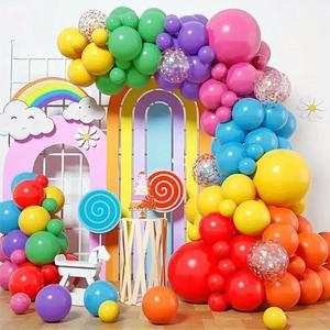 밝은 라텍스 여러 가지 빛깔의 풍선 화환 아치 키트, 결혼식, 휴일, 생일, 졸업, 축하 장식.