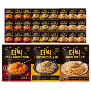 흑닭 닭가슴살 볶음밥 350g 더빅 직화짬뽕/마늘계란버터/잡채 볶음밥 3종 30팩