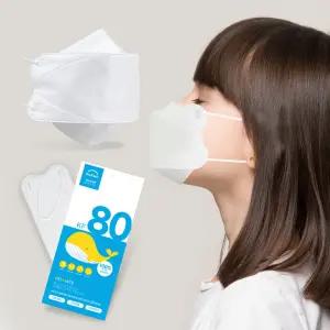 KF80중형 초등학교 고학년/중학생/고등학생 얼굴작은 여성분 숨쉬기편한 피부저자극 기능성코지지대 귀편한 이어밴드 바이오셀프케어 황사마스크 대형/소형 친환경파우치 개별포장 100매입