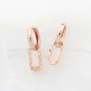 14K 금침 로즈골드 미니 컷팅 원터치 링 귀걸이