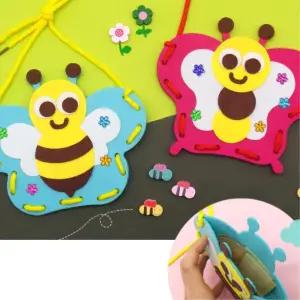 10개세트 초등 봄 만들기활동 실꿰기 펠트 나비 벌 곤충 가방 공작시간 돌봄교실 창체