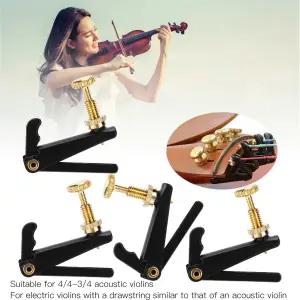 4개 세트 34 44 도금 철 바이올린 미세 조율기 스피너 조정기 현악기용 바이올린 악기용