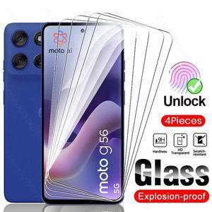 모토로라 모토 G56 5G용 강화유리 4개 9H 투명 MotoG56 G 2025 폰 스크린 보호필름 가드 커버