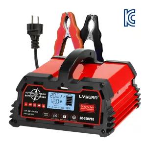 LVYUAN 차량용 배터리 충전기 오토바이 화물차 트럭 스마트 자동 초고속충전
