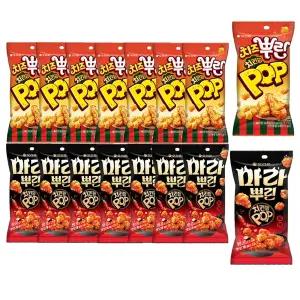 오리온 마라뿌린 치킨팝 60g+치즈뿌린 치킨팝 65g 8개씩 (총 16개)