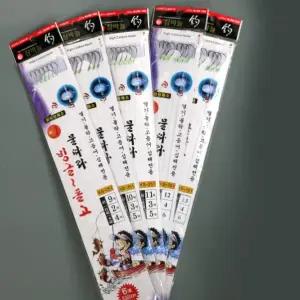 심해 전용 외줄 카드 채비 6본 열기 볼락 고등어 선상 갯바위 묶음 바늘 센스있는