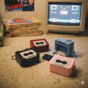 레트로 카세트 녹음기 키링 음성녹음 커플 이벤트 감성 우정 선물