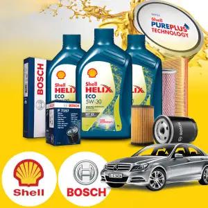 C220d W205 (OM651) 디젤 쉘 힐릭스 ECO ECT 5W-30 엔진오일필터세트 6Liter