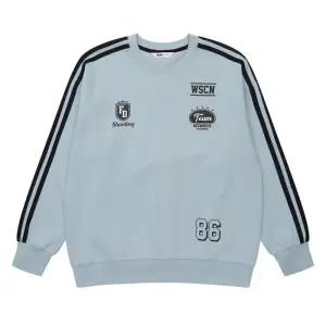 소이 HC22 블록코어 2선 맨투맨티 남아 봄가을용 블루 면 2선 박스핏 맨투맨 티셔츠 2