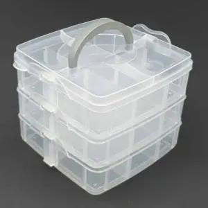 자수실케이스 추천템 3단 신상품 소품정리함 칸분리 반투명 부품상자 소형 부품정리함