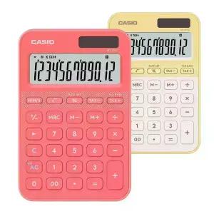 카시오 컬러 탁상용계산기 MS-20YC 12단 10가지 컬러 시간 세금계산
