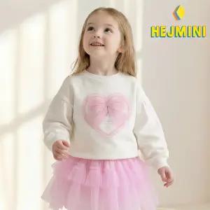 [헤이미니] 쁘띠샤봉리본맨투맨티셔츠