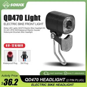 36V 48V 전기 자전거 전조등 QD470 2핀 SM방수 플러그 전기 자전거용 맥세이프한 야간 주행 스쿠터 LED 헤