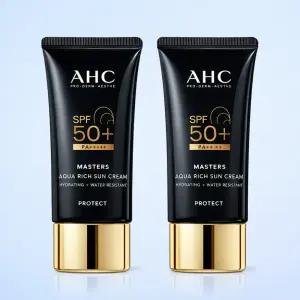 (홈쇼핑 인기)AHC 마스터즈 아쿠아 리치 선크림 백탁없는 워터프루프 미백주름개선 30ml 총2개