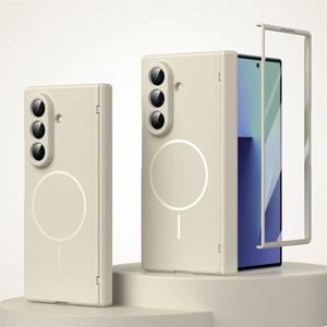 갤럭시 Z 폴드 7 6 5 4 3 5G용 힌지 보호 자석 충격 방지 폰 케이스, 맥세이프 프로스트 커버