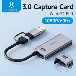 HDMI캡쳐보드 녹화 방송 Hagibis USB 30 비디오 캡처 카드 100W PD 메타 퀘스트 3 아이패드 HDMI C 게이밍
