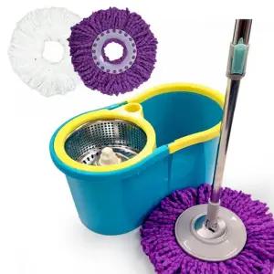 동글이 통돌이 회전걸레 물걸레청소기 청소 밀대[걸레2장]