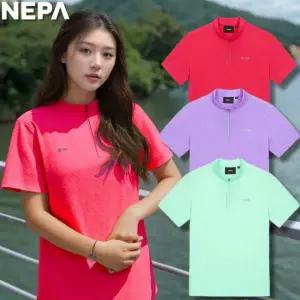 [네파](대전신세계)(정가 119,000원) 여성 씨어서커 땀나면 더시원한 냉감 아이스 집업 반팔 티셔츠 7K4...
