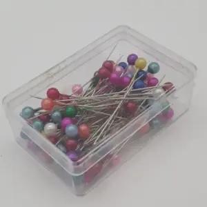 100개입 믹스컬러 시침핀 드레스핀 진주바늘 구슬핀 수예용품 재봉핀 미싱재료 시침바늘