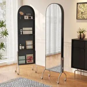 이동식 스탠드 거울 수납장 진열대 전신거울
