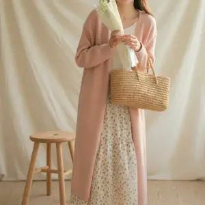 [하프클럽/옷자락]여성 간절기 루즈핏 롱 니트 가디건 봄가을용