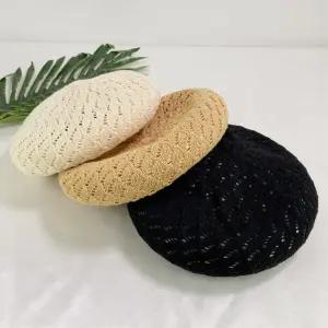 내추럴감성 여름니트모자 뜨개 베레모 코디 캐주얼룩 유니크룩 걸리쉬룩 프렌치룩