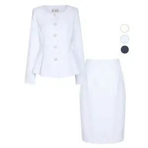 [하프클럽/비비드시크릿가너]SET 여성 엘리 페플럼 봄가을 정장 자켓 스커트