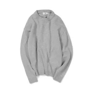 웨스트 GRAND BOULEVARD 세미오버 울 블렌디드 니트 라이트 그레이 1916191