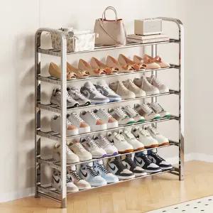 와이드 스테인레스 선반 편리한 신발 정리 현관 신발장 수납장 수납함 5단 6단