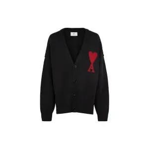 [아미] 빅 하트 로고 울 가디건 블랙 BFUKC006 018 009 134627225