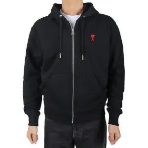 [아미] 남성 레드 하트 로고 후드집업 블랙 BFUSW435 730 001 149706919