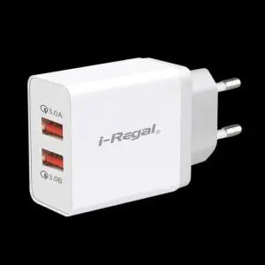 i-REGAL 36W 고속충전기 QC3.0 USB 2포트 멀티 듀얼 동시 고속충전 어댑터
