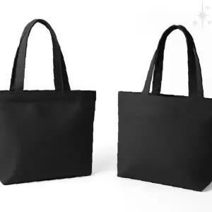 블랙 미니 에코백 캔버스 천가방 여성 숄더백 데일리 출근용 가벼운 소지품 수납