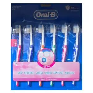 오랄비 잇몸선 케어 고탄력 초미세모 칫솔 6개/구강케어/잇몸마사지/위생칫솔/잇몸케어/구강위생/미세모칫