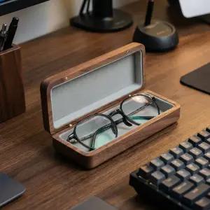호두나무 원목 안경 케이스 이니셜 레이저 각인