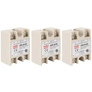 BlueStars 3PCS 솔리드 스테이트 릴레이 SSR-40DA DC-AC 입력 3-32VDC 출력 24-380VAC 40A 단상 반도체