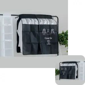 비키니 블랙 옷걸이 키밍 옷장 고정식 커버형행거