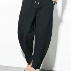 (올핀)남성 밴딩 팬츠 린넨 블루머 통바지 홈웨어 밑단 트임