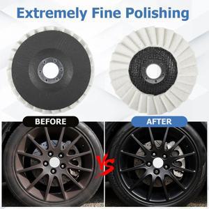 5Pcs 130 MM 연마 휠 5인치 양모 플랩 디스크 세트 펠트 그라인더 부착 버핑 금속 Derusting