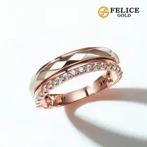 [펠리체골드] 14K 아멜리 트윈 반지