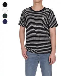 게스 GUESS 남성 스트라이프 슬럽 크루넥 반팔티 KP2K04C5 436888